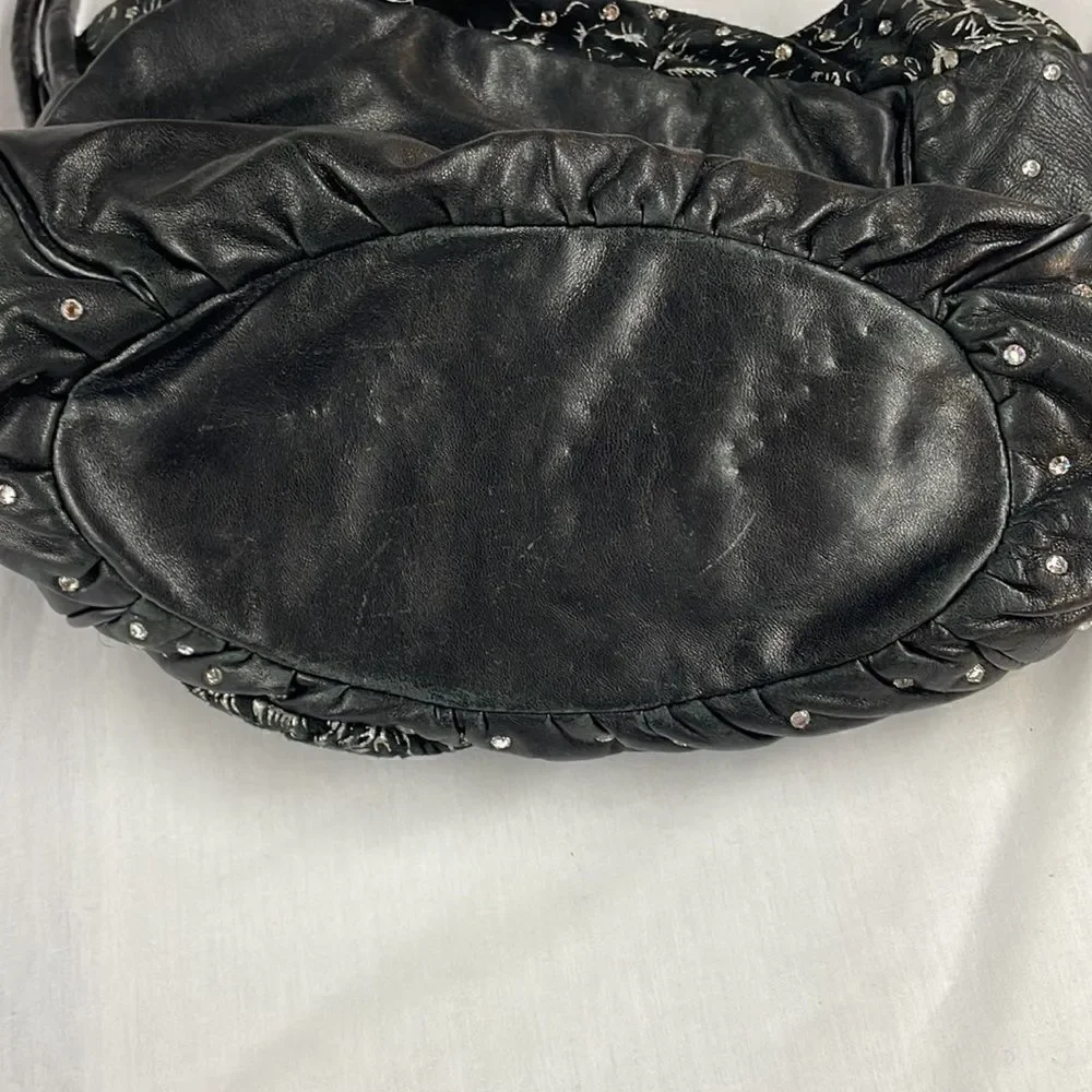 VTG Vintage Rita Diana for Mylinka Made in the USA Black w/ Rhinestones Purse